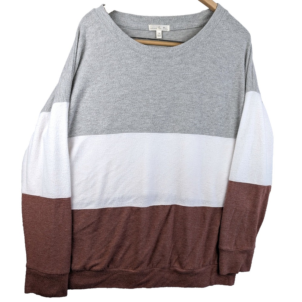 Nine Britton Araya 1XL Sweater Womens Colorblock Granola